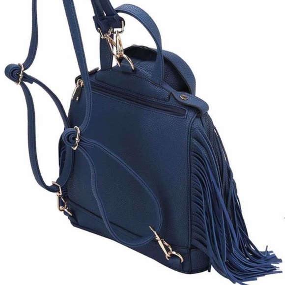 Motorcycle Jacket handbag with Fringe in Black